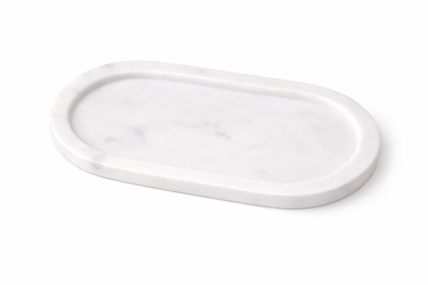 Natural White Marble Oval Tray